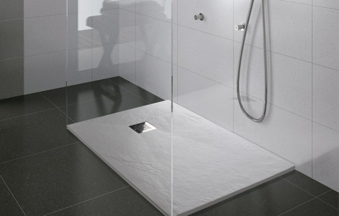 Plato de ducha con acabado anti-bacterias y textura pizarra de 160x70 mm  modelo Marina Unisan